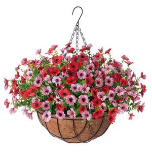 Panier de fleurs suspendu Tonneau de fleurs Décoration murale de balcon Panier suspendu hémisphérique Pot de fleurs - Product Image 3