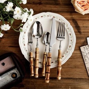Luxury Stainless Steel Cutlery <b>Set</b> with <b>Wooden</b> Handle Modern Flatware Dining Tableware for <b>Kitchen</b> Use - Product Image 2