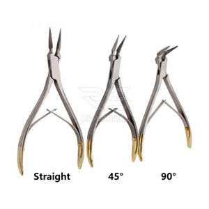 Juego de fórceps para extracción de dientes, 3 instrumentos dentales manuales con mango dorado de acero inoxidable, Ligadura de doblado de alambre, formación de arco de corte - Product Image 1