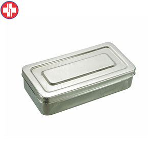 Caja dental de acero inoxidable liso 22x12x5 cm para almacenamiento de instrumentos esterilizados - Product Image 1