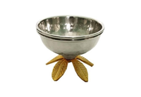 Bol de service de nourriture de décoration de dessus de table en métal d'aluminium argenté durable fait à la main pour manger à la maison pour les dates chocolat sec 50pcs