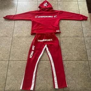 Vente en gros de survêtements délavés à l'acide en coton épais avec fermeture éclair Ensembles de survêtements à capuche et pantalons de survêtement pour hommes - Product Image 2