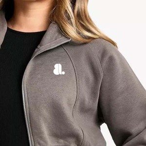 Survêtement d'hiver zippé 2-en-1 épais et respirant pour femme, imprimé vintage délavé à l'acide, 100 % coton - Product Image 6