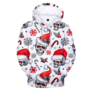 Sudadera CON CAPUCHA DE Navidad personalizada de gran tamaño para hombre, suéter térmico de poliéster con patrón sólido para la temporada de invierno - Product Image 2