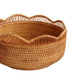 Multi-Purpose <b>Bamboo</b> Storage Basket with Handles for Handicrafts - Product Image 2