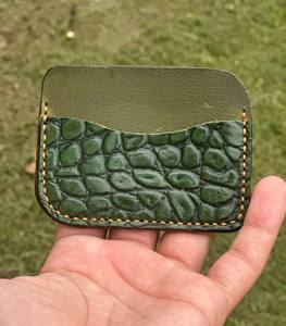 <b>Slim</b> Minimalist Genuine Crocodile Pattern Leather <b>Wallet</b> Custom <b>Card</b> Holder for Credit <b>Cards</b> - Product Image 4