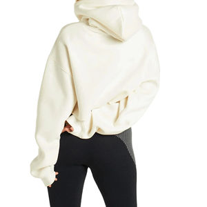 Fashionable <b>Girl</b> <b>Hoodies</b> Custom Blank Crop Hoodie Women Different Color Drop Shoulder Cropped Street Wear - Product Image 3