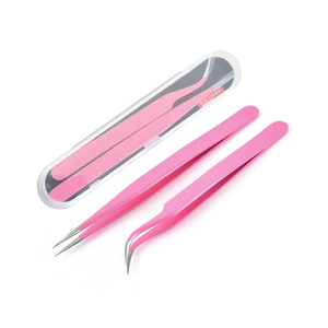 Pinzas de pestañas con logotipo personalizado Herramienta de extensiones de pestañas con punta puntiaguda de acero inoxidable a granel con accesorios de etiqueta privada - Product Image 5