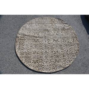 พรมปูพื้นสไตล์ตุรกีวินเทจขนาดใหญ่4.6 x 4.6ft แบบคลาสสิกสีเบจสีน้ำตาลปะต่อวัสดุขนสัตว์ด้านหลังสำหรับห้องนอนห้องโถง - Product Image 1