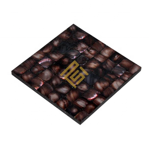 High Quality Ceramic <b>Drink</b> <b>Coaster</b> Unique Horn Bone Square Design Classic Wood Resin Style Top Selling Home Decor Mats And Pads - Product Image 3