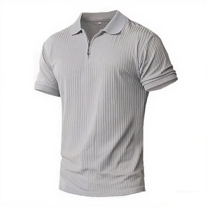 Top de Fitness con cremallera para hombre, camiseta de gimnasio de manga corta de verano, camiseta de Fitness de secado rápido, ropa deportiva de entrenamiento de Culturismo - Product Image 4