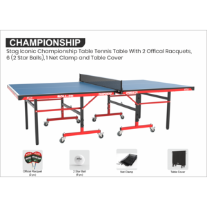 Stag Iconic Championship Full-Size Professional <b>Table</b> <b>Tennis</b> <b>Table</b> Modern Moveable <b>Foldable</b> Design ITTF Certified for Outdoor - Product Image 2