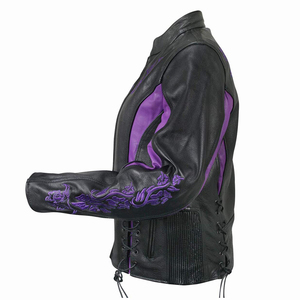 Veste en cuir de moto coupe-vent à manches longues de qualité supérieure, taille plus, entièrement brodée, vêtements de sport respirants, en vente - Product Image 3