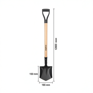 KRUMPHOLZ Pelle multifonction en acier de qualité industrielle, pousse-glace, largeur de lame 150 mm, hauteur de lame 165 mm, manche en bois 1200 mm - Product Image 3
