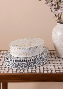 กล่องเก็บของทรงรีทำมือสุดหรูจากเปลือกหอยมุก ของตกแต่งบ้านระดับพรีเมียม อุปกรณ์เสริมสุดคลาสสิกสำหรับการตกแต่งภายใน - Product Image 3