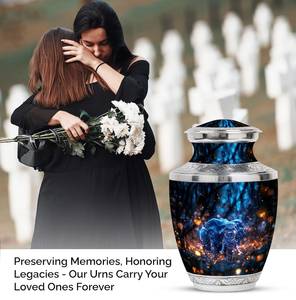 Urnas de elefante de caballero para cenizas de cremación, urnas modernas para cenizas humanas, urnas decorativas de recuerdo para cenizas, jungla infantil - Product Image 2