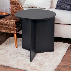 Vente en gros, table basse ronde contemporaine en bois noir avec revêtement en poudre, meubles, table basse d'appoint de luxe bon marché - Product Image 6
