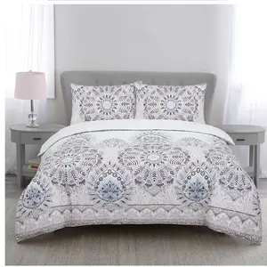 Duvet capas para cama modelo flor, capas de edredon cor cinza impressa tamanho king 100% de algodão orgânico e macio