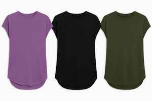 T-shirt d'entraînement décontracté noir pour femme, grande taille, manches courtes confortables, respirant, tricoté en polyester écologique, col rond, séchage rapide - Product Image 4