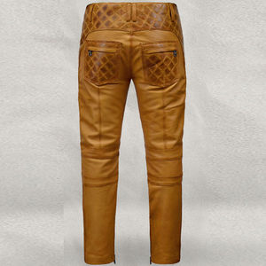 Pantalon en cuir PU imprimé avec logo personnalisé en gros pour hommes pantalon en cuir synthétique noir à la mode pour l'automne et l'hiver - Product Image 3