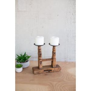 Portavelas de madera para decoración, soporte de vela Vintage rústico, diseño OEM, gran oferta, venta al por mayor, en Vietnam - Product Image 1