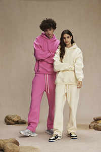 Survêtement tricoté personnalisé pour hommes sweat à capuche respirant deux pièces ensemble de sport fournisseur OEM tenue de jogging décontractée - Product Image 3