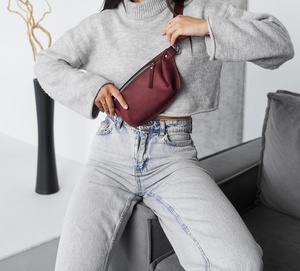 <b>Leather</b> Fanny Pack Shoulder Women Belt <b>Bag</b> <b>Men</b> Adjustable LCB-0096F - Product Image 1