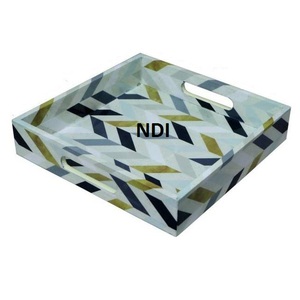 Bandejas para servir de Metal de diseño glorioso martillado con acabado antiguo para té, café, bandeja para servir, utensilios de cocina, artículo para restaurante de Hotel en casa - Product Image 6