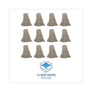 Boardwalk 32 Oz. Cabezal de Mopa Plano de Fibra de Algodón Blanco Económico, 12 Unidades por Caja - Product Image 3