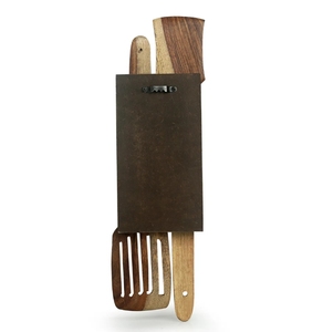 Spatules du désert Décoration murale peinte à la main en bois de manguier et de pin Décoration murale en bois sculpté à la main pour ferme et style campagnard - Product Image 5