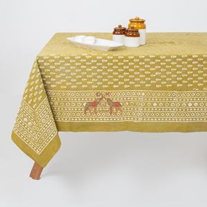 Décoration d'intérieur, design traditionnel de luxe, nappe de table en coton à motifs floraux Dabu faits à la main, couverture de table pour la décoration - Product Image 2