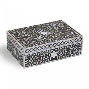 Indian Wooden <b>Box</b> Unique Decorative Mother of Pearl <b>Box</b> <b>Small</b> Incense Burner and <b>Small</b> <b>Box</b> Set Available in Many Colours - Product Image 4