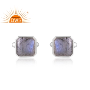 Pendiente de piedras preciosas de labradorita Natural de Plata de Ley 925, joyería personalizada para mujer, regalo para ella - Product Image 1
