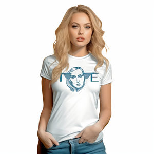 T-shirts coupe slim à col rond imprimés personnalisés pour femmes, t-shirt super doux 60% coton 40% polyester mélangé de haute qualité. - Product Image 1