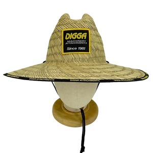 Wholesale Custom Summer Lifeguard Beach Hat Wide Brim Surfing Straw Sombrero Promotional Caps