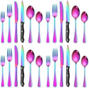 Trending Rainbow <b>Cutlery</b> Set Cafe Restaurants Dinnerware Table Decorative <b>Stainless</b> <b>Steel</b> <b>Cutleries</b> Table Dinnerware Spoon - Product Image 2