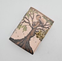 Cahier de notes vintage en cuir indien Unruled Dairy with Mother Earth Print Hardcover Diary pour les voyageurs et les mamans