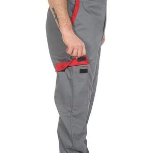 Overol de Trabajo Unisex con Múltiples Bolsillos CBF Balducci Group, Gris/Rojo, Práctico, Hecho en Albania - Product Image 3