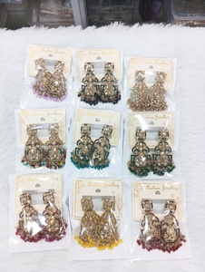 Top Fashion Trendy Indian Kundan Traditional Jhumka <b>Earrings</b> Vintage Water Drop Bell for Ladies Wedding <b>Earring</b> Set for Women - Product Image 4