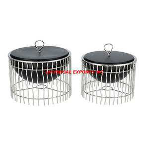 Marmite isolée en acier inoxydable Casserole de créateur faite à la main de bonne qualité Vente en gros Réchauffeur d'aliments en métal - Product Image 6