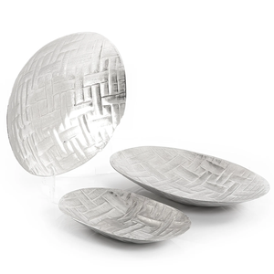 Vaisselle de ménage ensemble de 3 plateaux de service au design moderne élégant plat de service en métal de qualité couleur or pour hôtel - Product Image 4