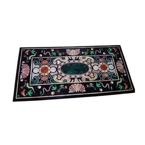 Pietra Dura งานฝีมือหินอ่อนสีดำฝังบนโต๊ะรับประทานอาหารหินกึ่งมีค่าประกอบง่ายชีวิตสมัยใหม่แบบอิตาลีโบราณ - Product Image 1