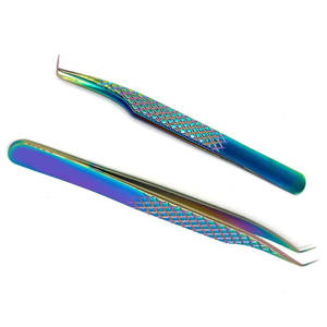 Pince à épiler professionnelle russe Volume Extension de cils personnalisée 90 degrés pointe de Fiber en acier inoxydable nouveau prix bas - Product Image 5