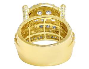 Bague exclusive en or blanc 10 carats avec diamants de laboratoire, style floral, sertie de diamants, bijoux de fête pour hommes - Product Image 6