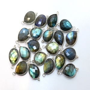 <b>925</b> Sterling <b>Silver</b> Natural Blue Fire Labradorite Faceted Pear Shape Fine Pendant <b>Necklace</b> for <b>Silver</b> Jewelry Making - Product Image 1