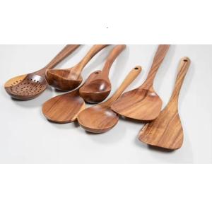 Cuchara de cocina duradera de madera natural para utensilios de cocina antiadherentes respetuosos con el medio ambiente, fácil de limpiar, solo lavado a mano, juegos de herramientas de cocina versátiles - Product Image 3
