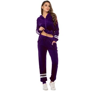 2025 femmes poids lourd hiver survêtement ensemble 2 pièces velours survêtement costumes Jogging sweat pantalons de survêtement vêtements de Sport - Product Image 3