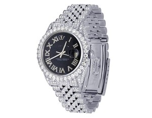 Moda VVS Moissanite Diamond Roman Dial Acero inoxidable Automático Iced Out Hip Hop Reloj Lujo Bling Moda para hombres - Product Image 1