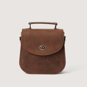 Sac à bandoulière vintage en cuir beige élégant pour femme avec sangle croisée - Product Image 3