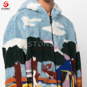 Chaqueta de lana polar marrón hecha a medida de invierno de la mejor calidad para hombre, transpirable, superventas, nuevo estilo impreso al por mayor - Product Image 5